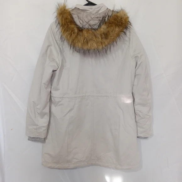 Apt. 9 Jacket, Women's Size Large Tan Faux Fur Hood, Full Zip, Parka Coat - Picture 7 of 11